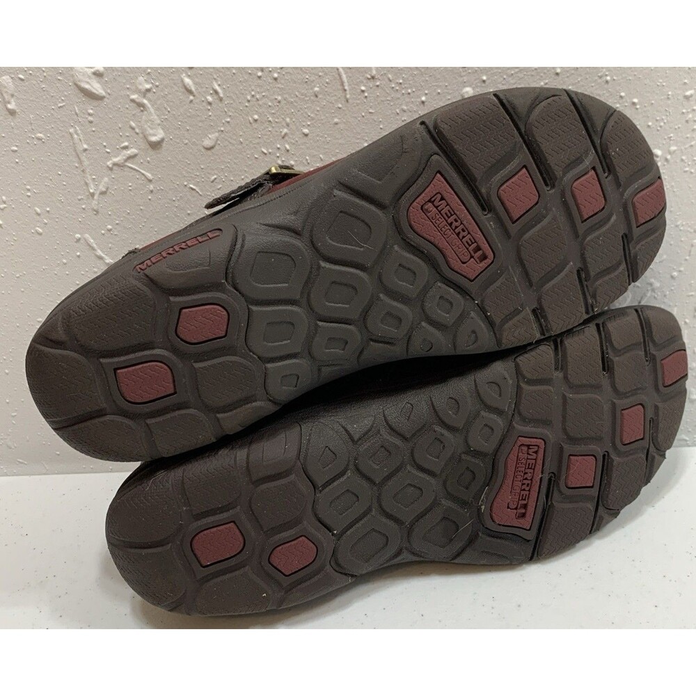 Merrell Dassie Buckle Loafer Shoes Womans 7.5 Deep Red Espresso Leather Comfort - Picture 6 of 11